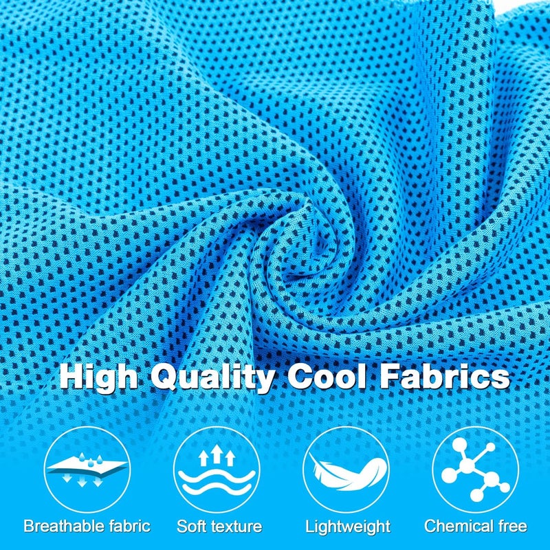 MENOLY 6 Pack Cooling Towels, 40"x12" Cooling Towels for Neck and Face with Breathable Carrying Bags,Soft Microfiber Instant Cooling Rags, Gym Workout Sweat Towel for Sports, Yoga, Camping, Running - Image 3